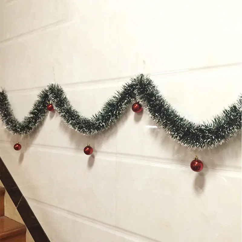 200m Floral Christmas Decoration with Ribbon Bow