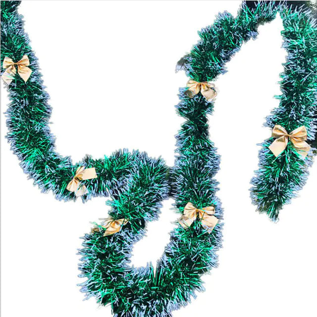 200m Floral Christmas Decoration with Ribbon Bow