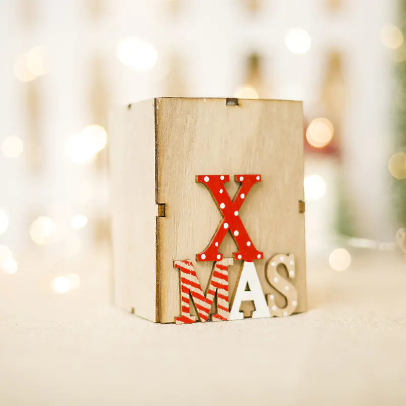 Creative Wooden Christmas Candleholder Decoration